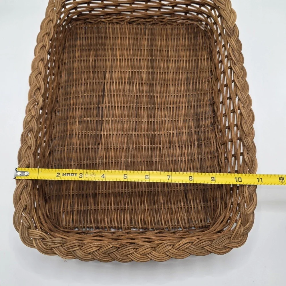 Wicker Coffee Table‎ Basket 15x11 Rectangular Woven Rattan Ottoman Basket Decor